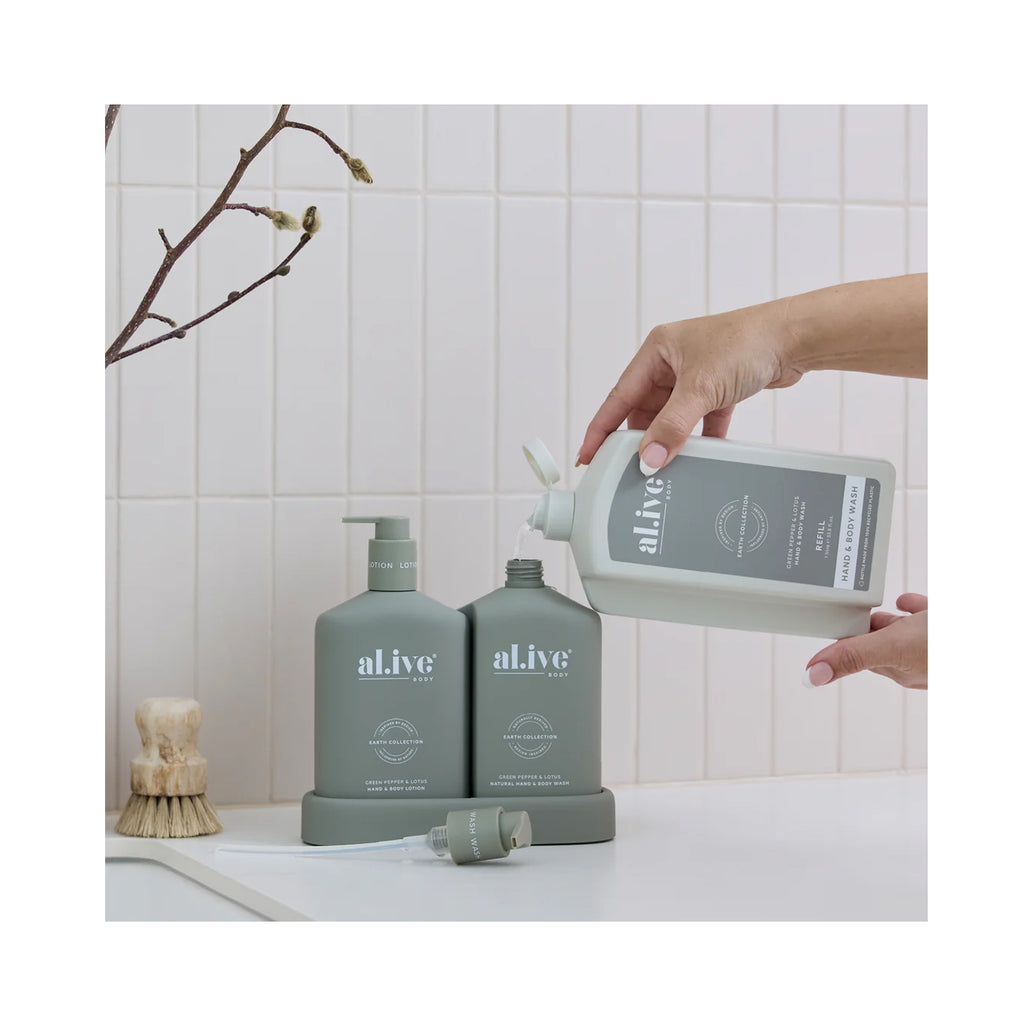 Hand & Body Wash Refill 1L - Green Pepper & Lotus