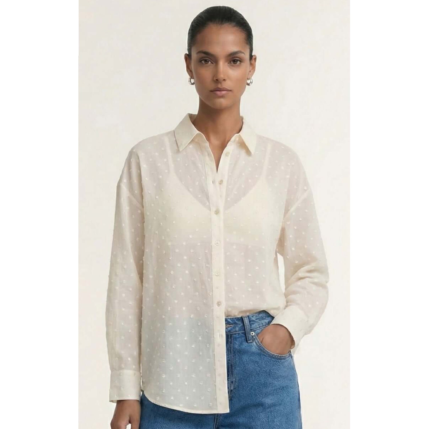 Shirt Etoile - Embroidered Cream Spot