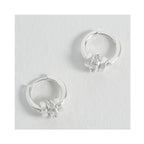 Earrings Triple Disc Hoop - Silver Plated