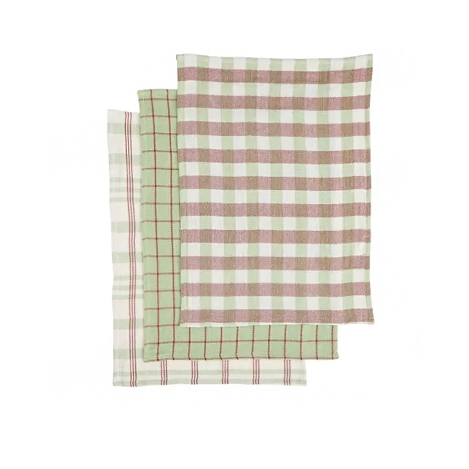 Tea Towel Kit S/3 Recycled Cotton 50x70cm Sage