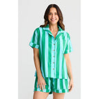 Pyjama Set Namaste - Aqua Green Stripe