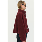 Jacket - Katya Crop Sherpa Merlot