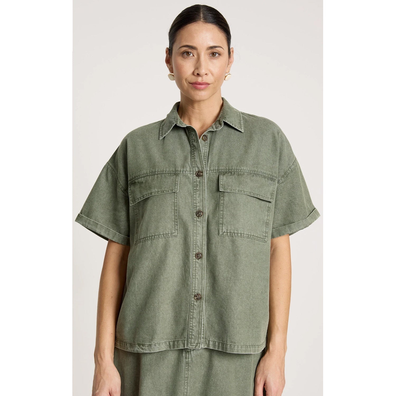 Top Bodhi Denim Shirt - Olive