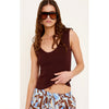 Top Moda Reversible Knit Tank - Chocolate