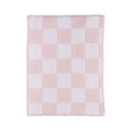 Chenille Knitted Blanket - Checkered Pink