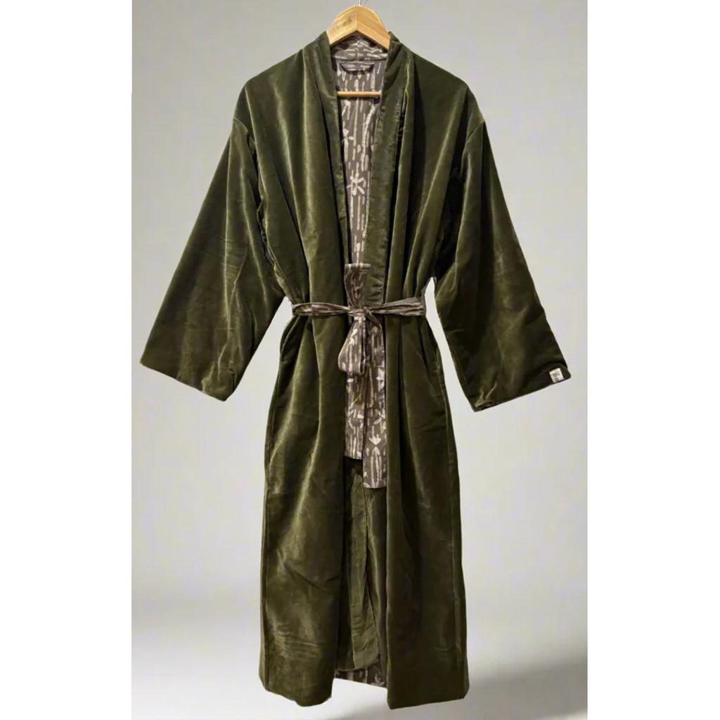 Kimono Dabu Velvet - Moss Earth
