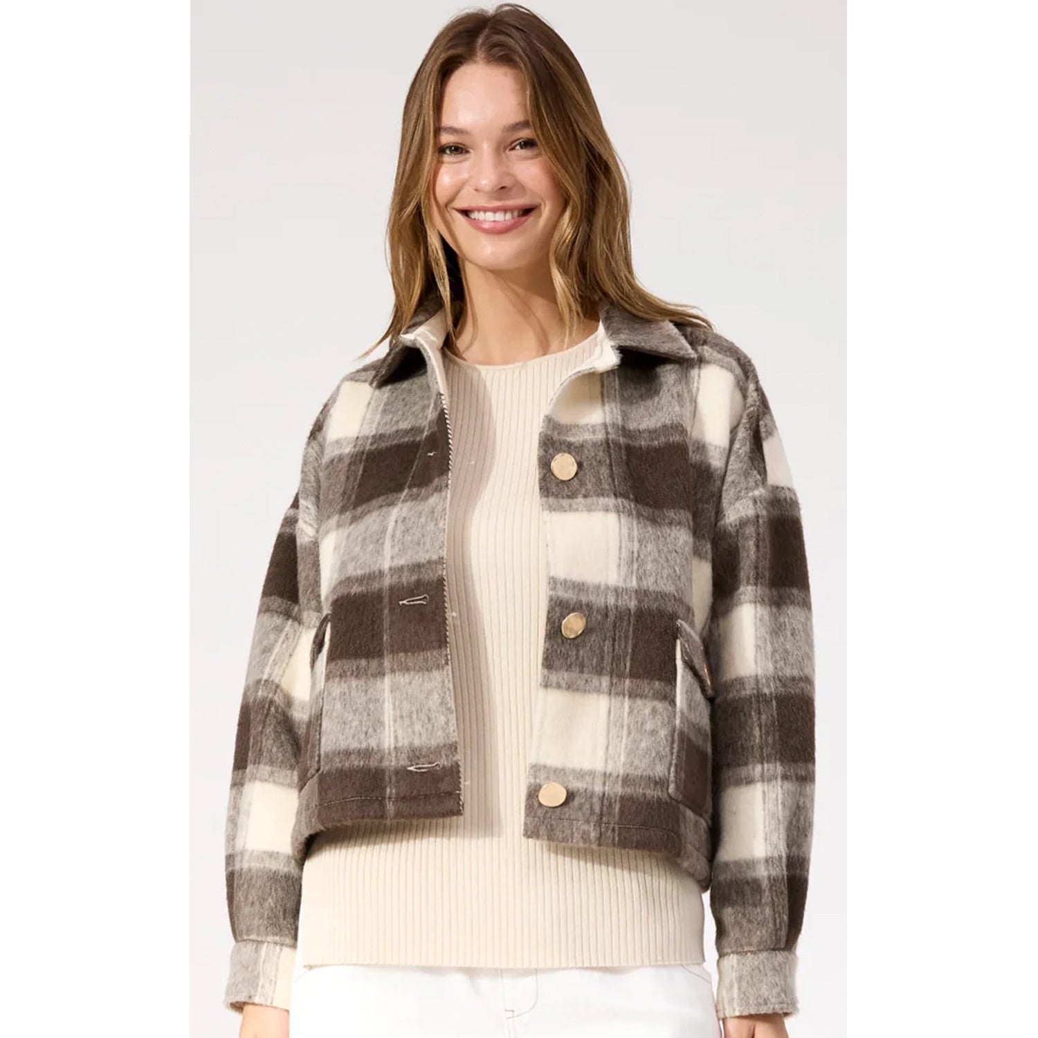 Jacket Fargo Cropped - Brown