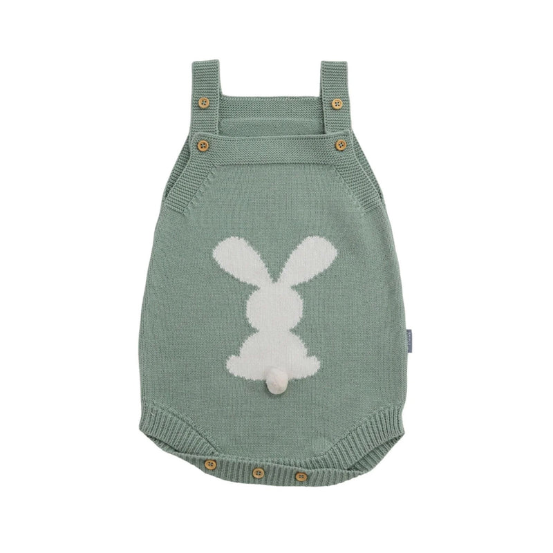 Baby Romper Snowball Bunny - Duck Egg