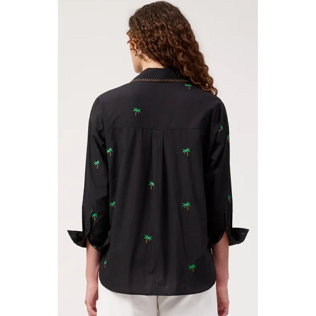 Top Mauritius Embroidered Shirt - Black