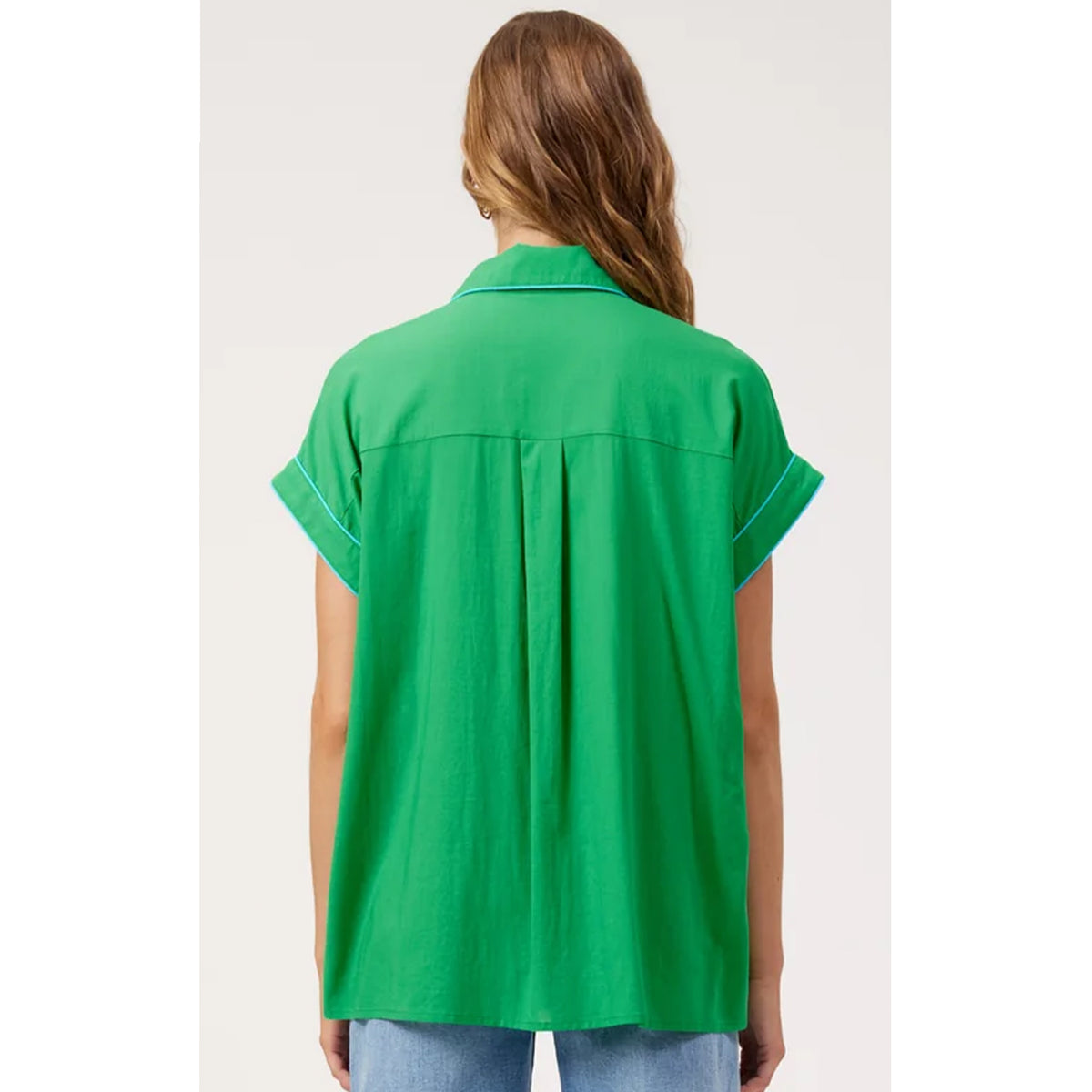 Top Positano Contrast Shirt - Green