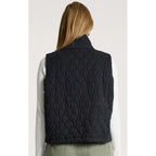 Vest - Sansi Quilted Crop Vest Black