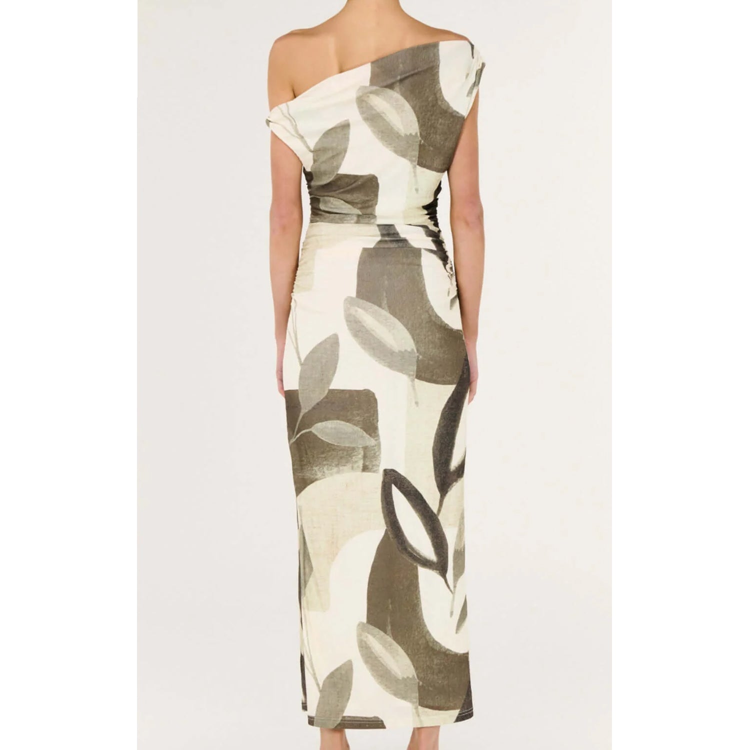 Dress Ophiele Twist Midi - Dark Leaf Garden