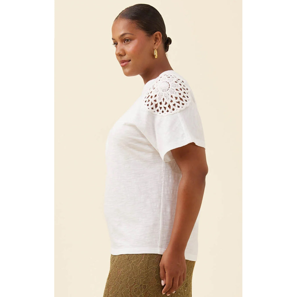Tshirt Eva Crochet - White