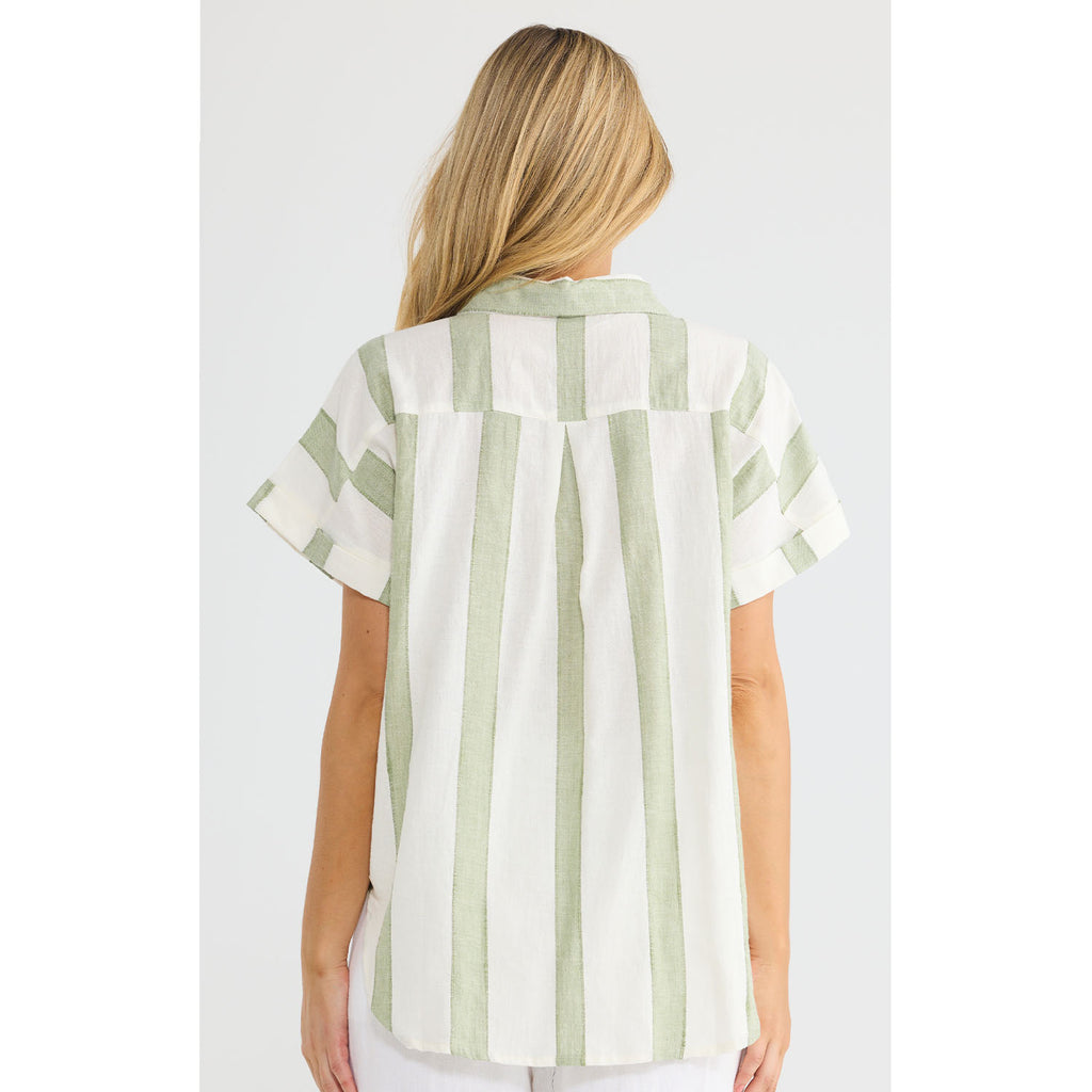 Top Dune Shirt - Sage Shadow Stripe