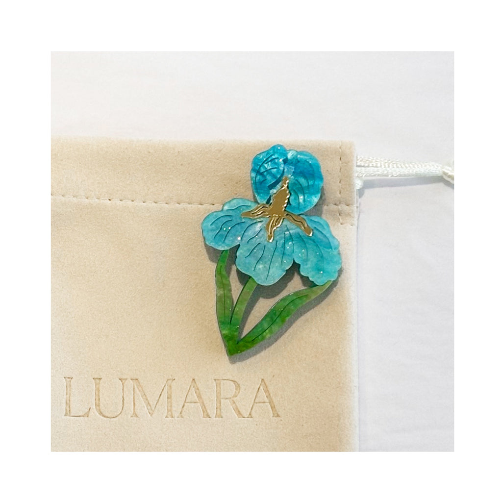 Brooch Acrylic - Iris Blue