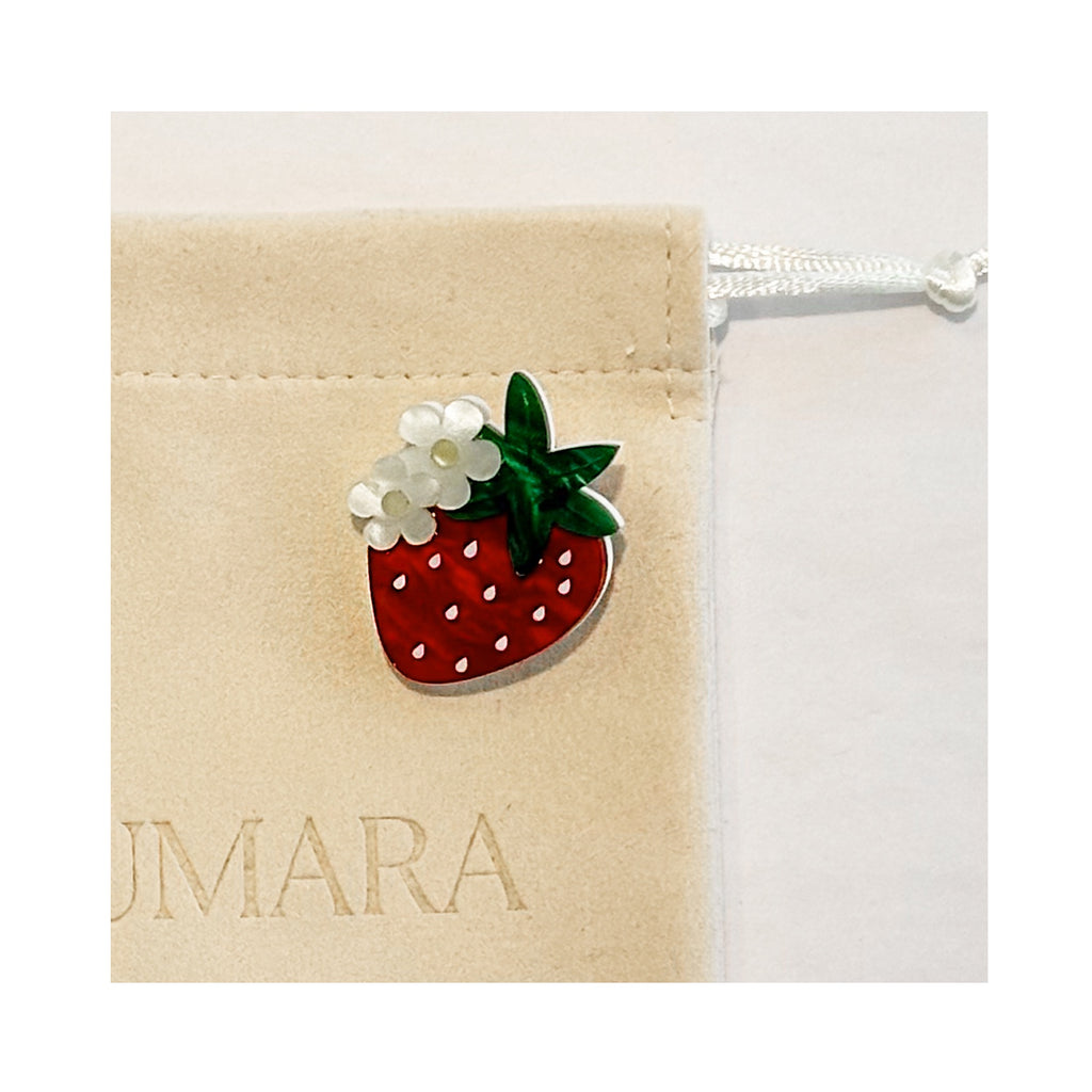 Brooch Acrylic - Strawberry