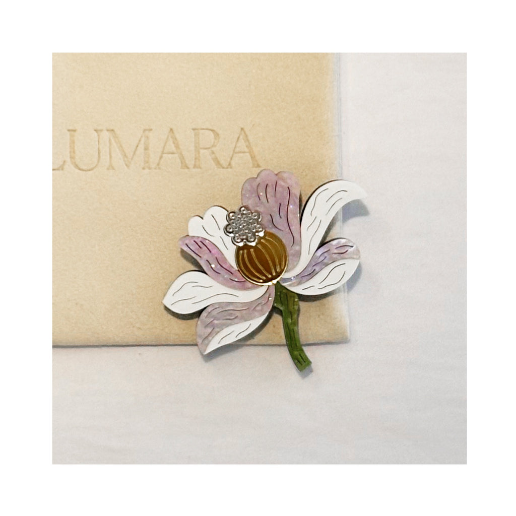 Brooch Acrylic - Orchid Lilac