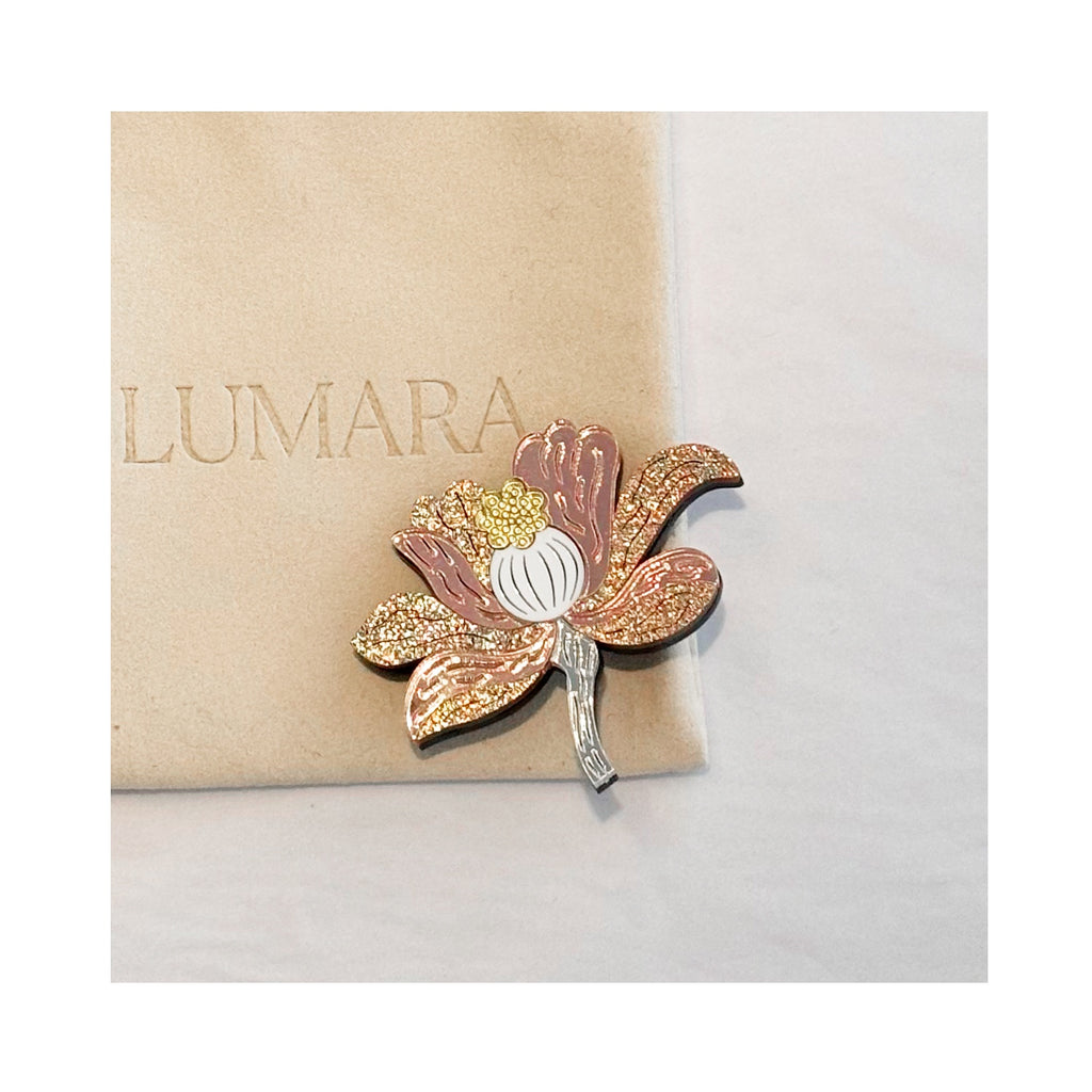 Brooch Acrylic - Orchid Pink