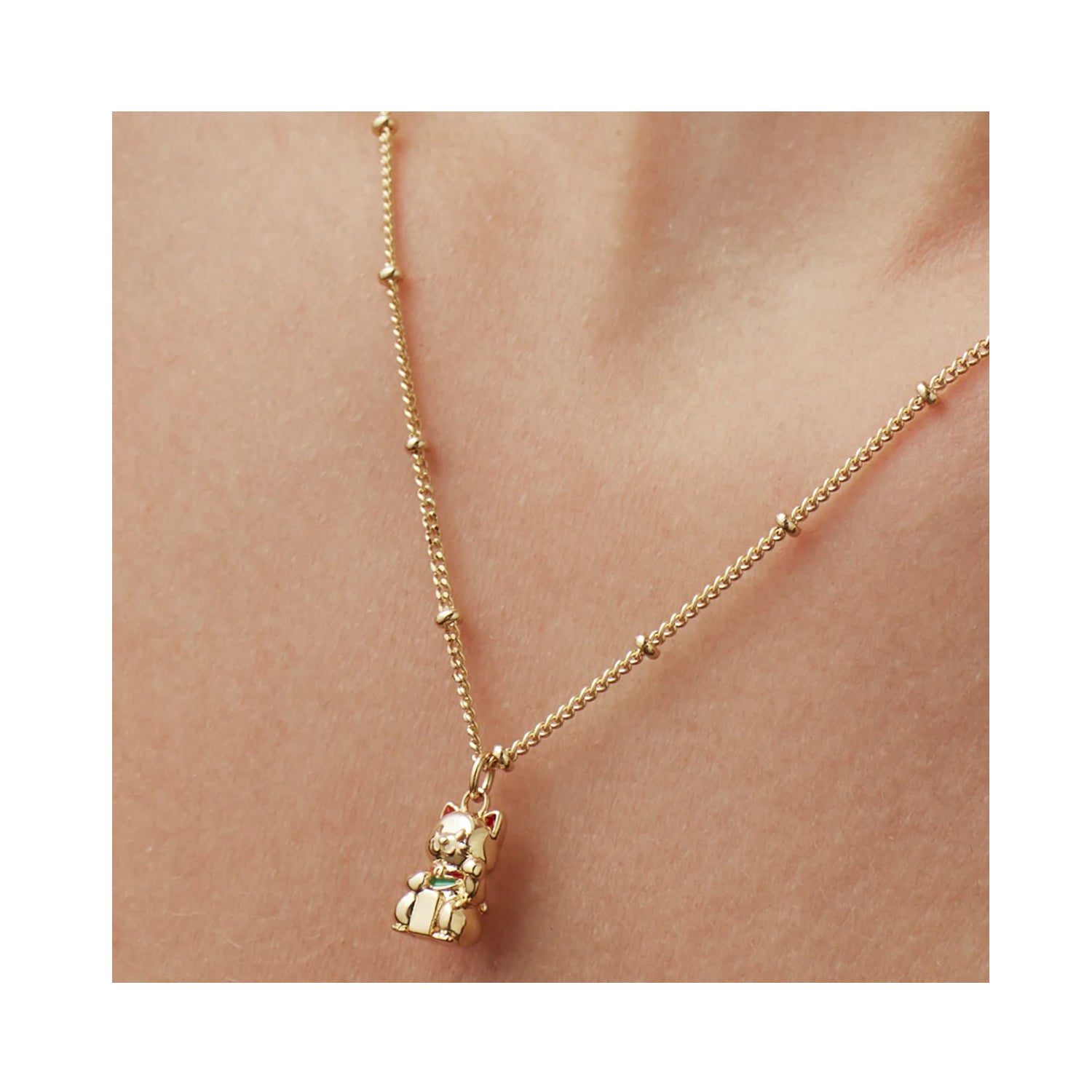 Necklace Lucky Cat - Gold Plated