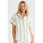 Top Dune Shirt - Sage Shadow Stripe