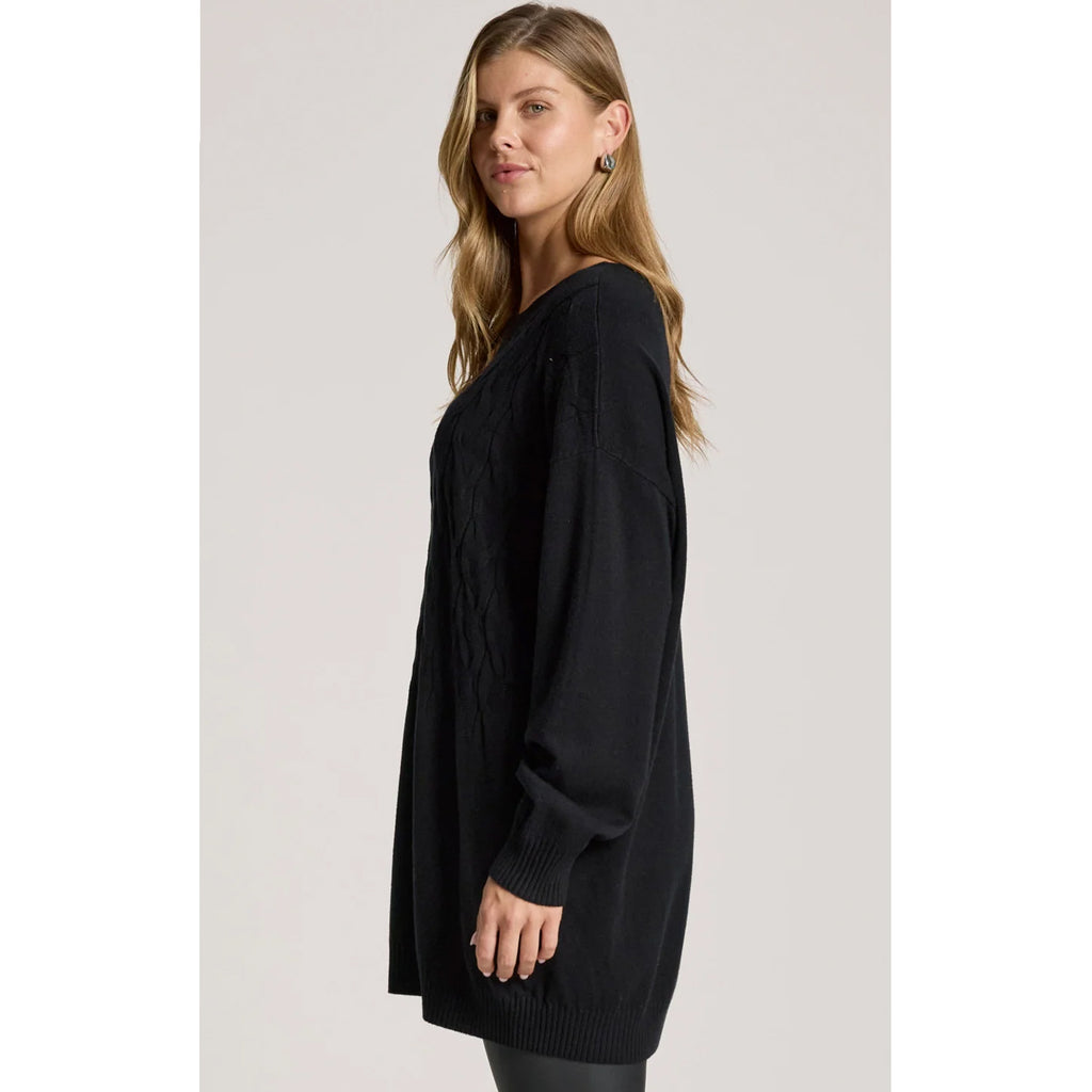 Top Samira Relaxed Knit ONE SIZE - Black