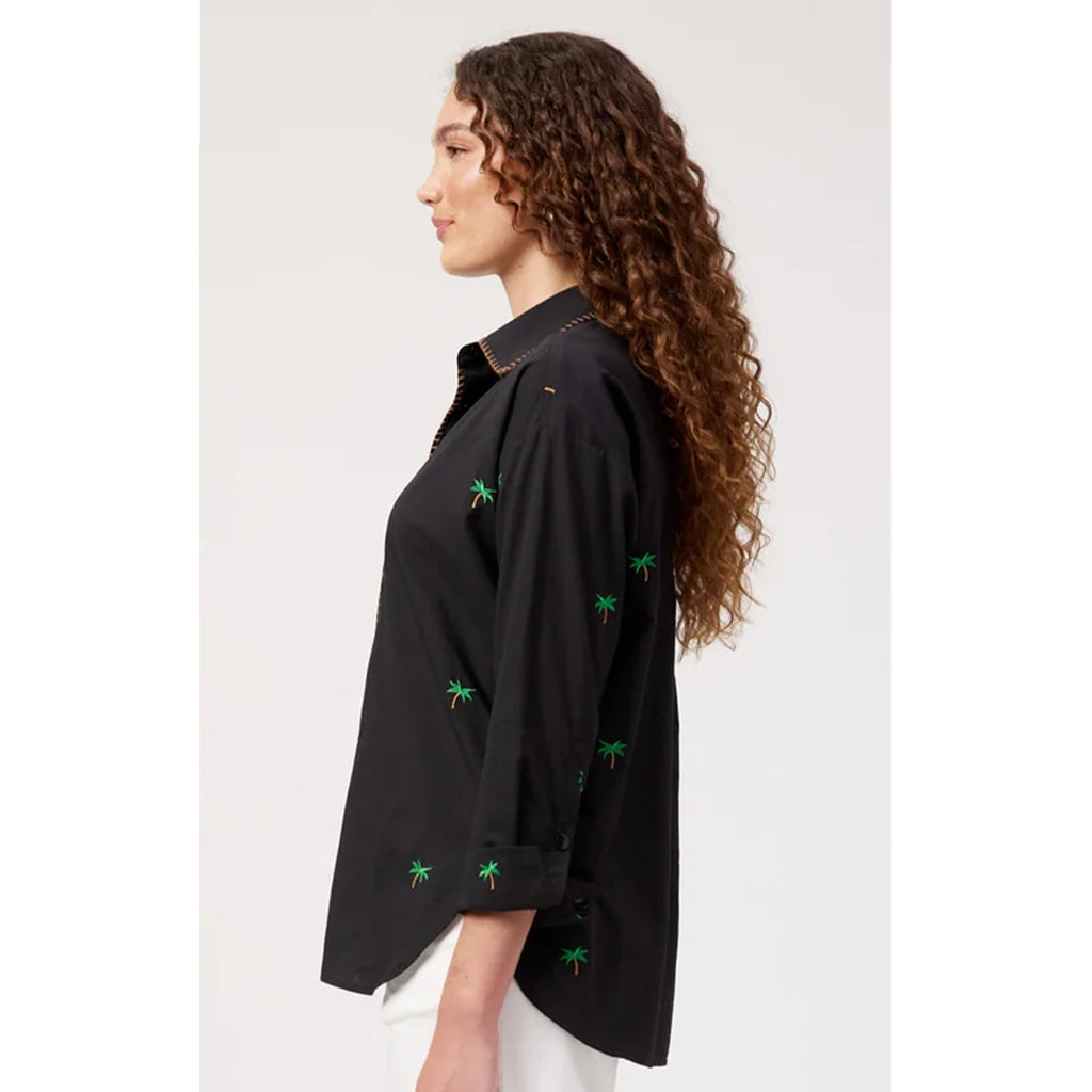 Top Mauritius Embroidered Shirt - Black