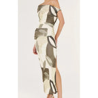 Dress Ophiele Twist Midi - Dark Leaf Garden