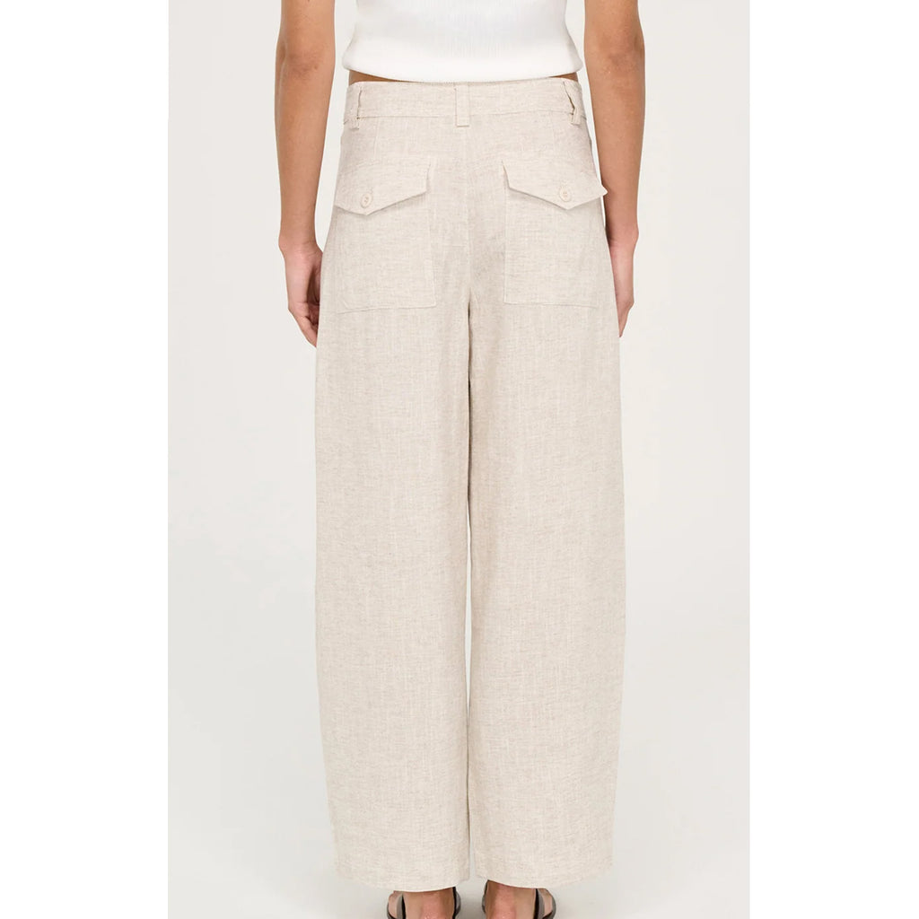 Pant Neve Barrel Leg - Linen Oat