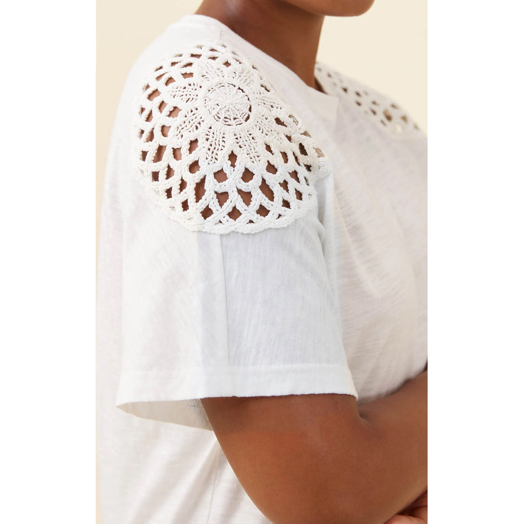 Tshirt Eva Crochet - White