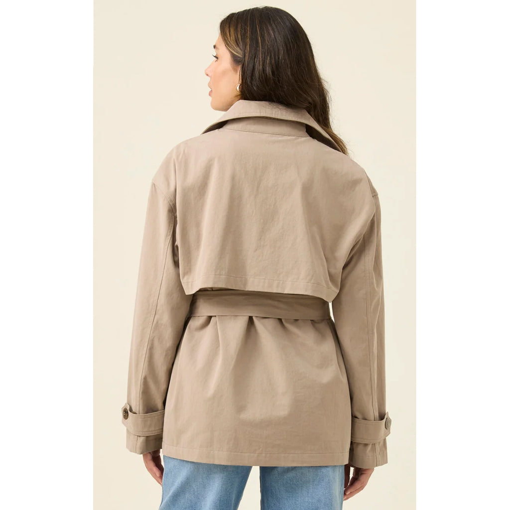 Coat Farida Cropped Trench - Stone