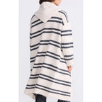 Cardigan Chelsea Knit - Natural w Grey Stripe