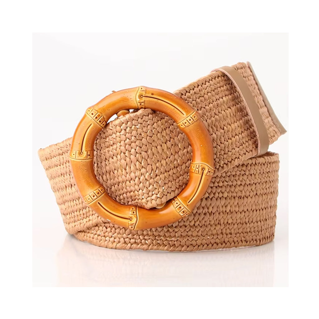 Belt Round Bamboo Buckle - Mocha
