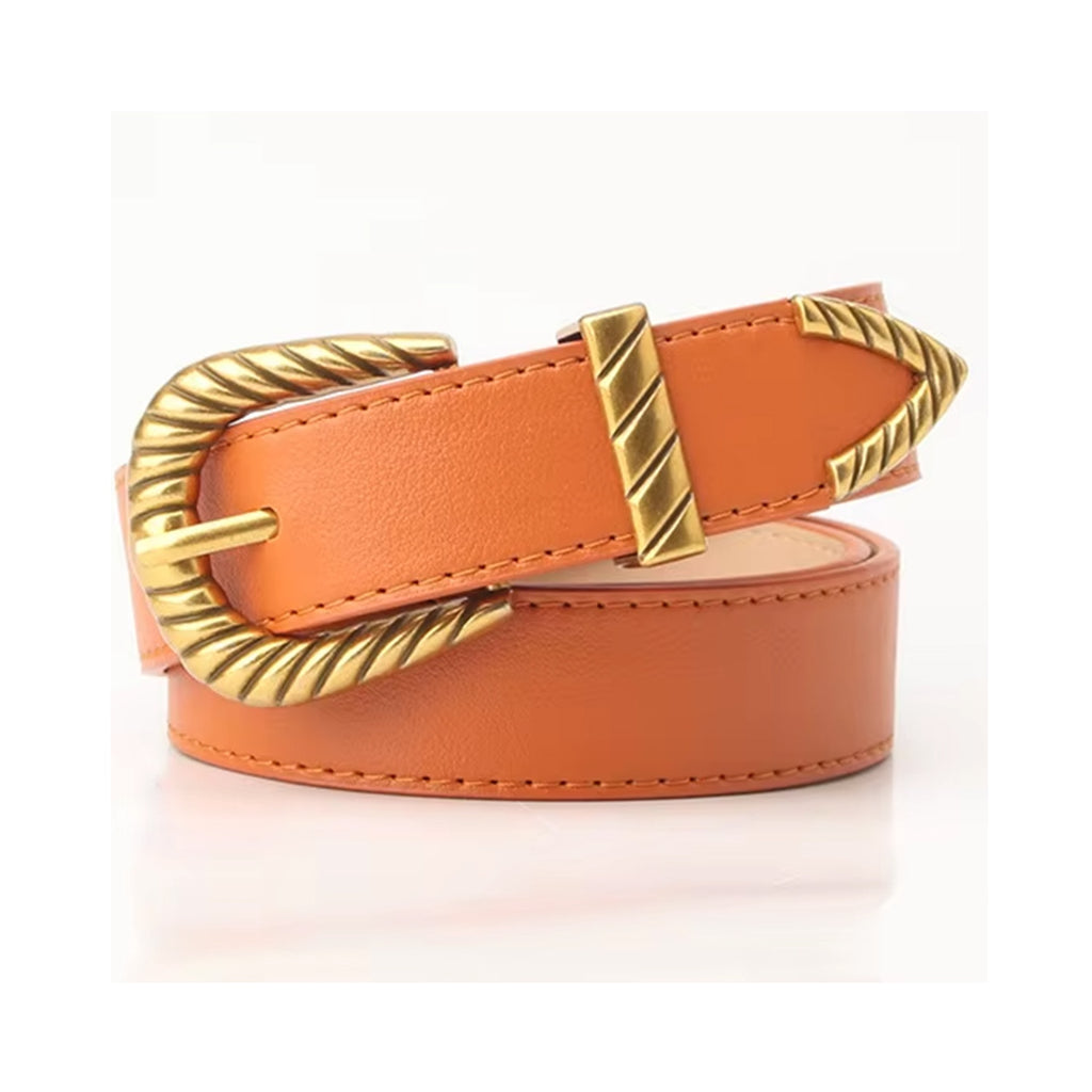 Belt - Gold Rope Buckle - Orange