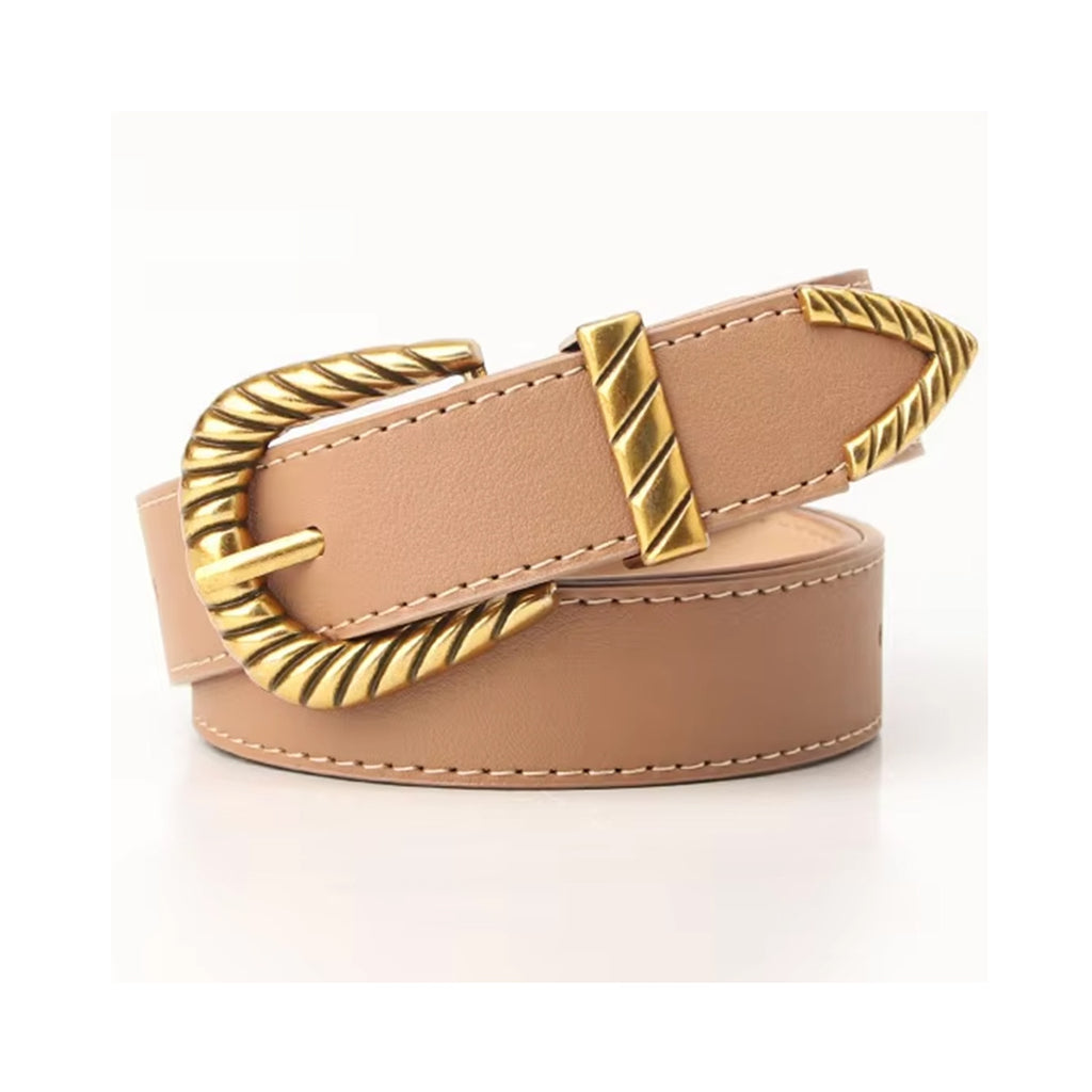 Belt - Gold Rope Buckle - Mocha
