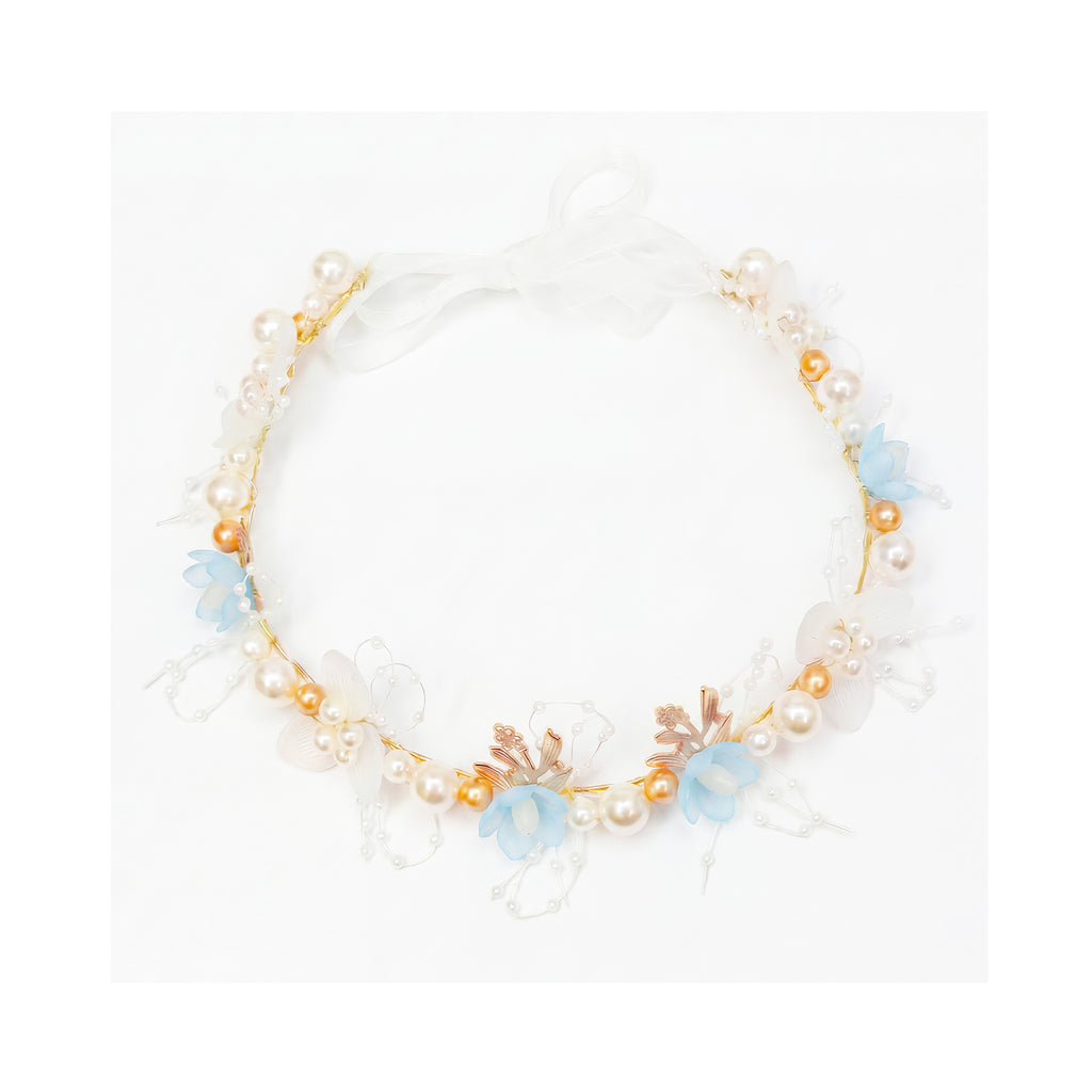 Kids Floral Headband - Pearl