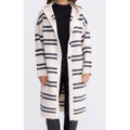 Cardigan Chelsea Knit - Natural w Grey Stripe