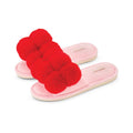 Slipper Cosy Luxe Pom Pom - Cherry