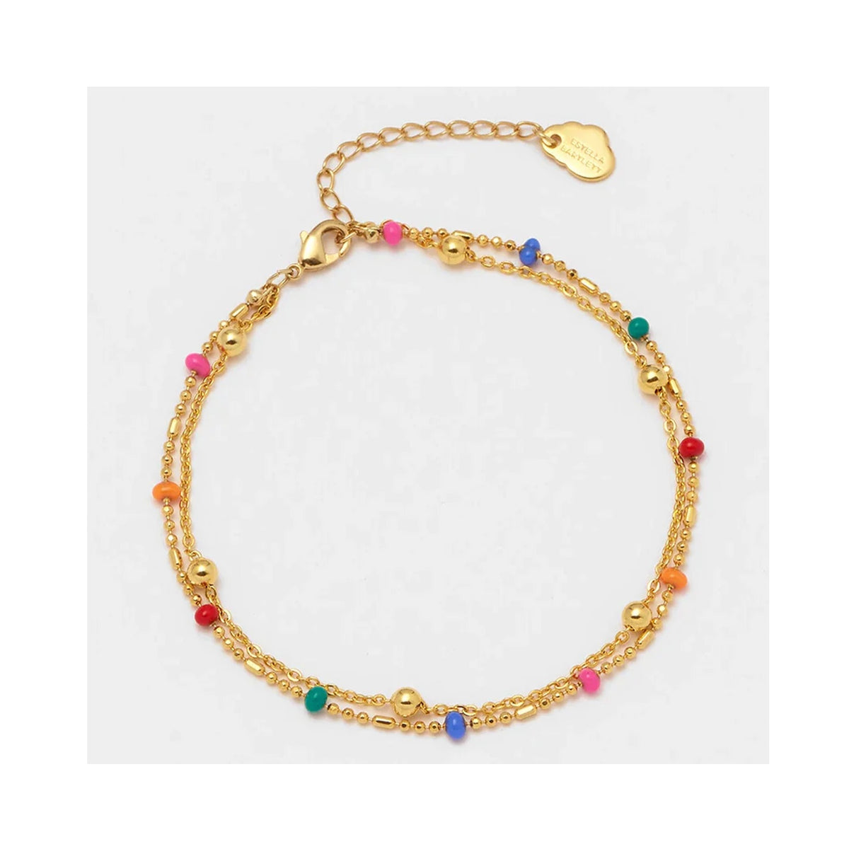 Bracelet  Double Chain Rainbow Enamel