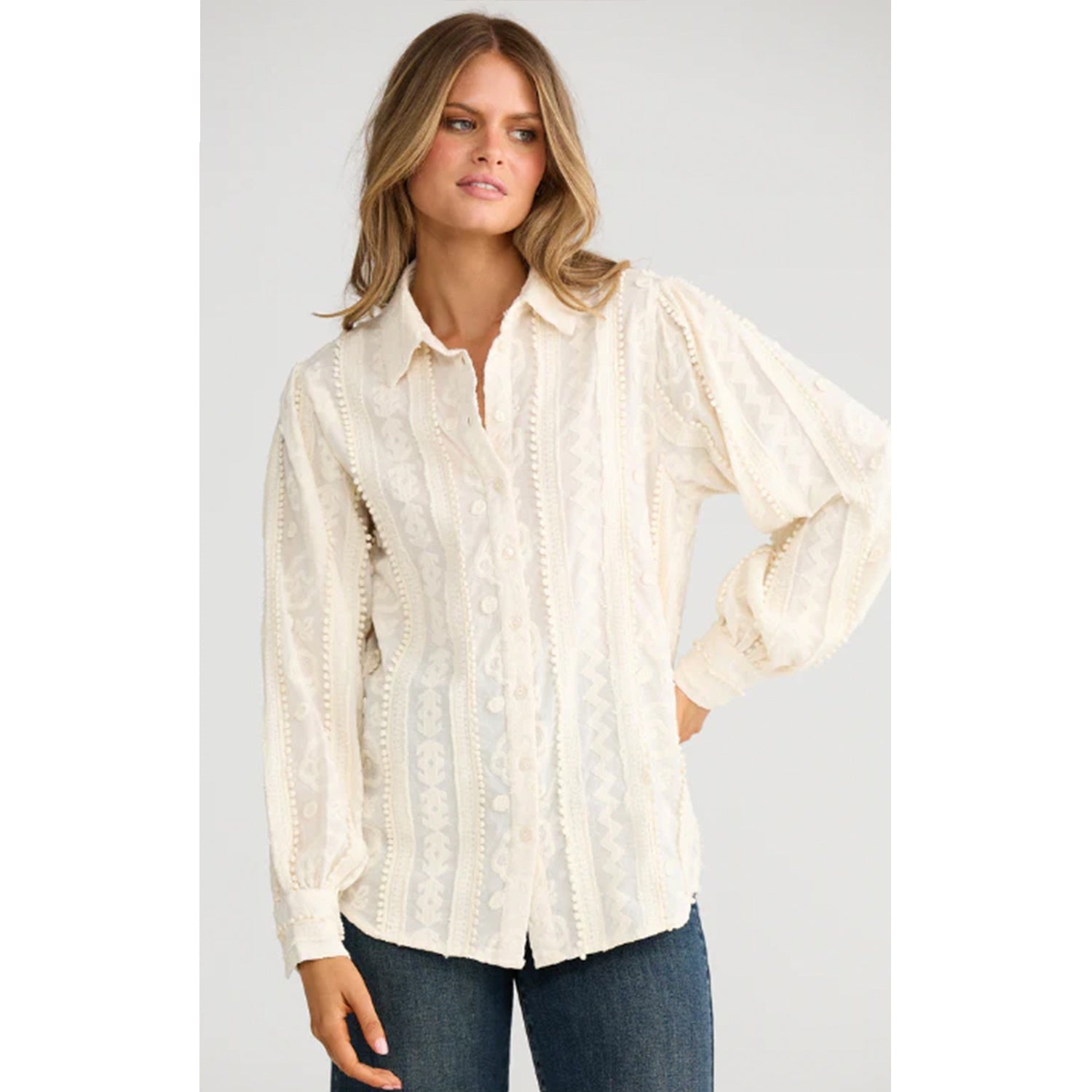 Top Flower Child Shirt - Ivory