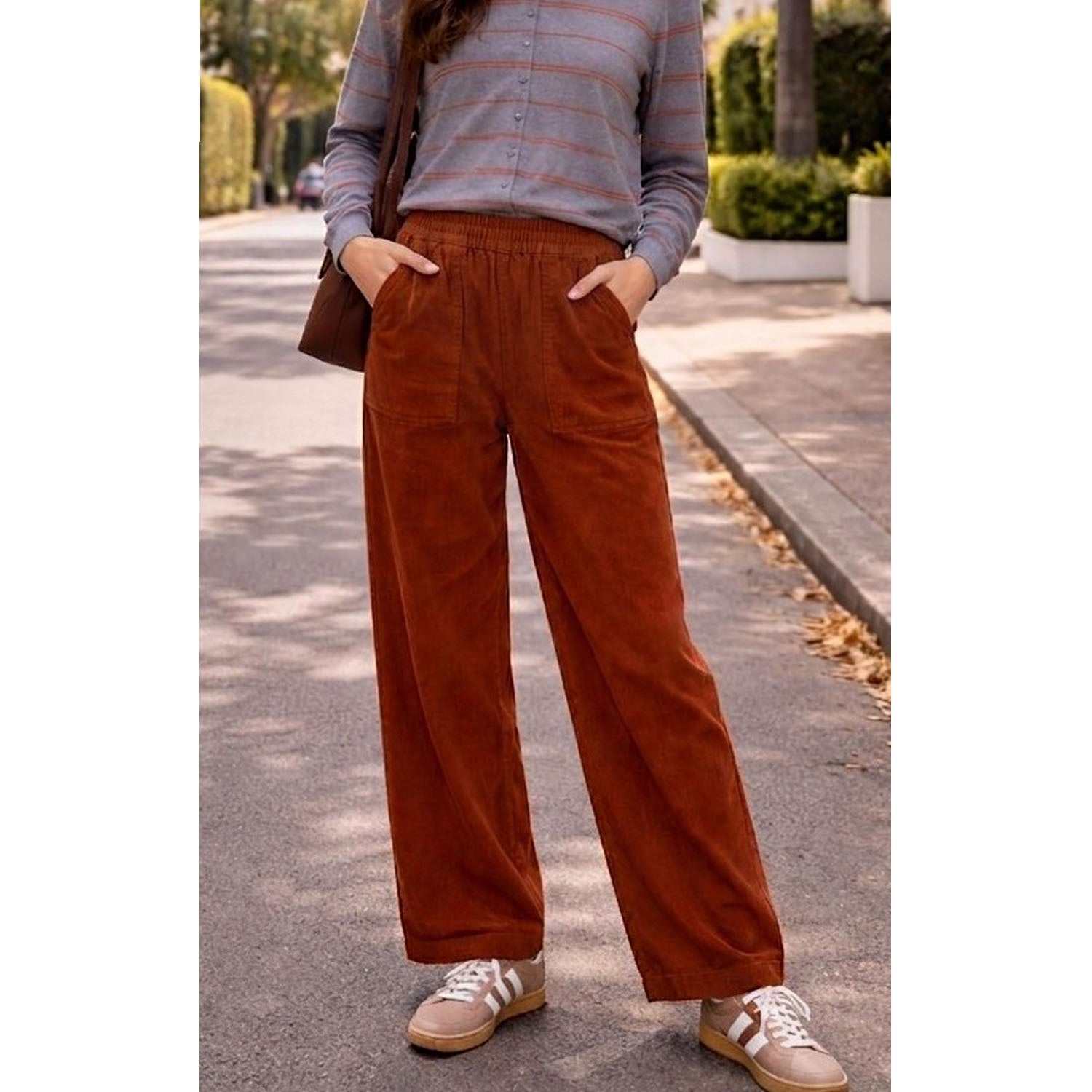 Pant Corduroy Barrel Leg - Camel