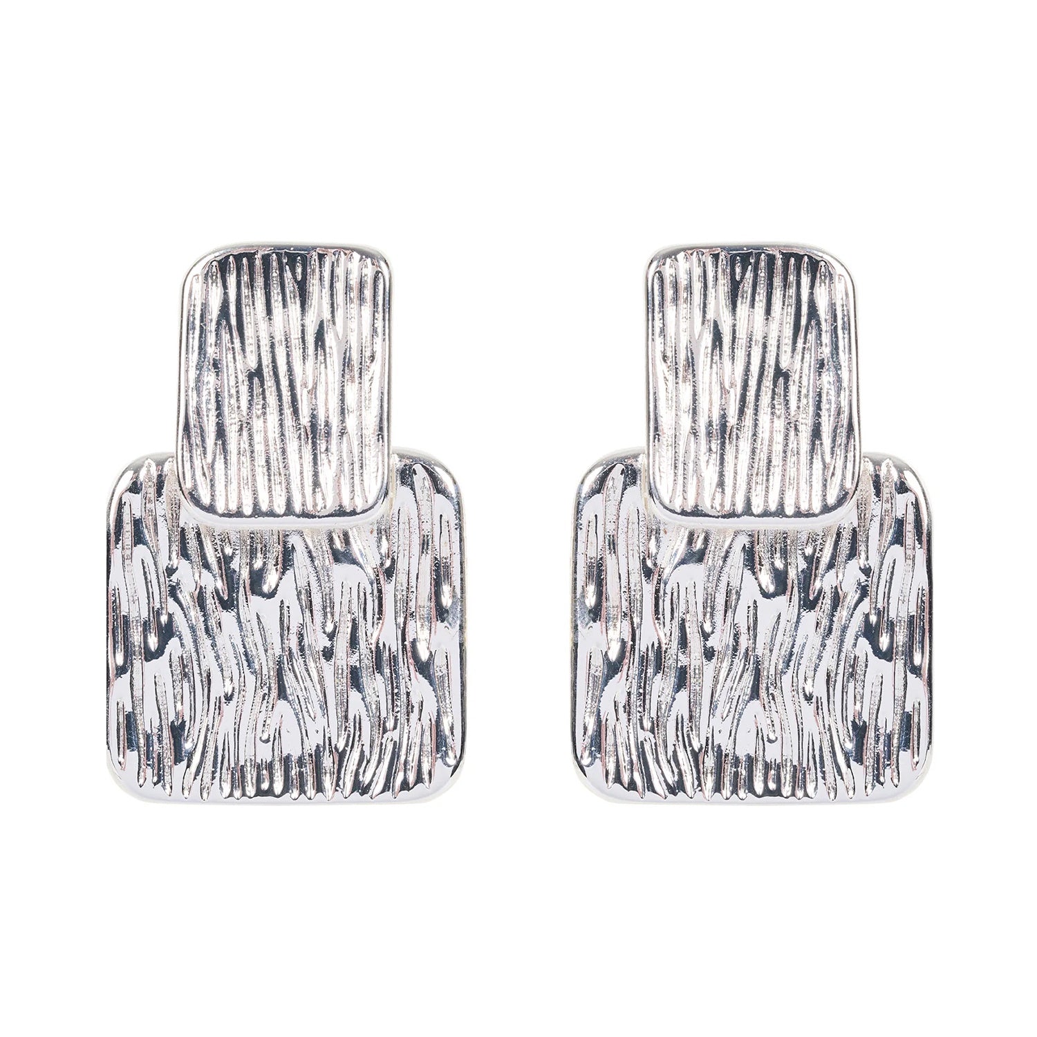 Earring Sansi Cube - Silver Cube