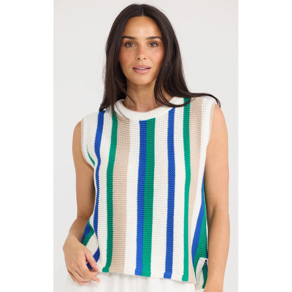 Top Knit Darcia - Blue & Green