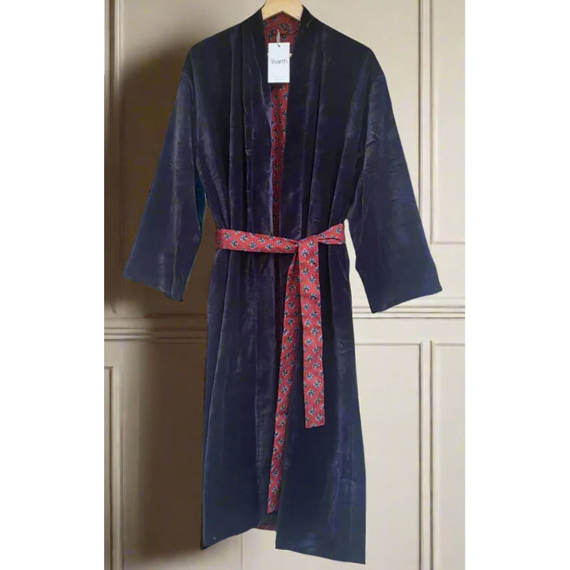 Kimono Dabu Velvet - Charcoal Plum