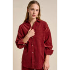Top - Khaite Cord Shirt - Cherry