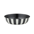 Bowl - Linear Metal Bowl - Black/Ivory