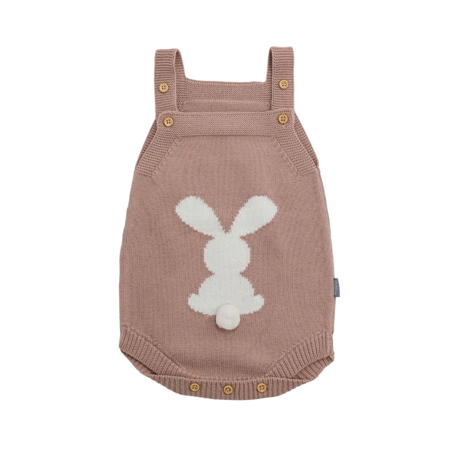 Baby Romper Snowball Bunny - Nude
