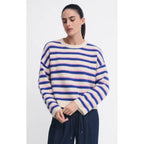 Top Otto Stripe Knit - White, Blue & Pink
