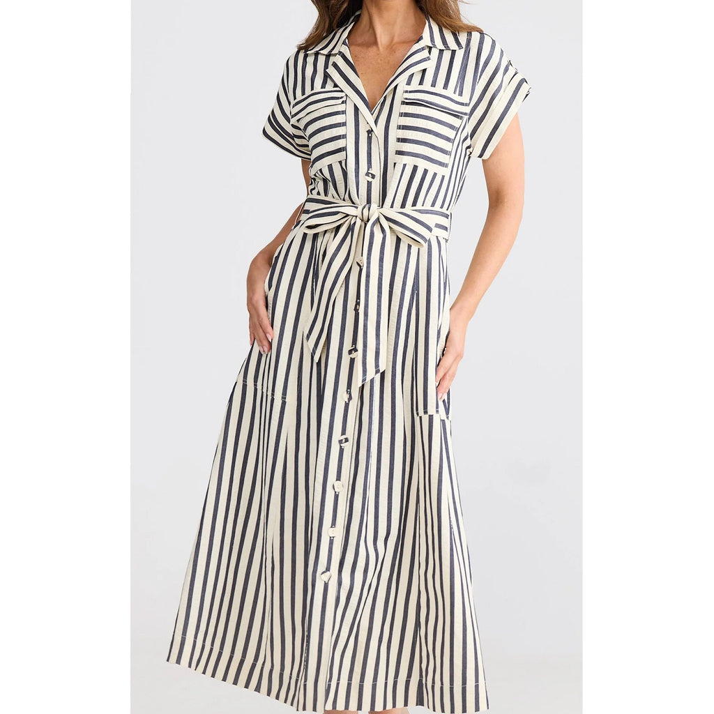 Dress Portia - Navy Stripe