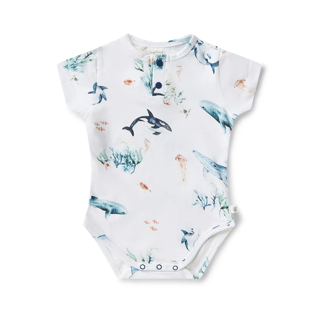 Baby Bodysuit Short Sleeve - Ocean White