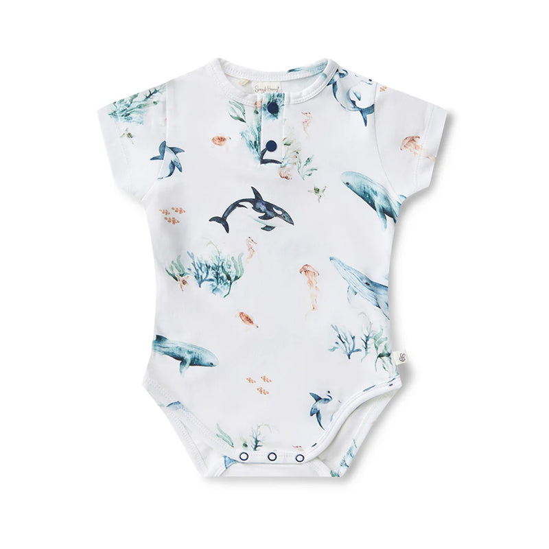 Baby Bodysuit Short Sleeve - Ocean White
